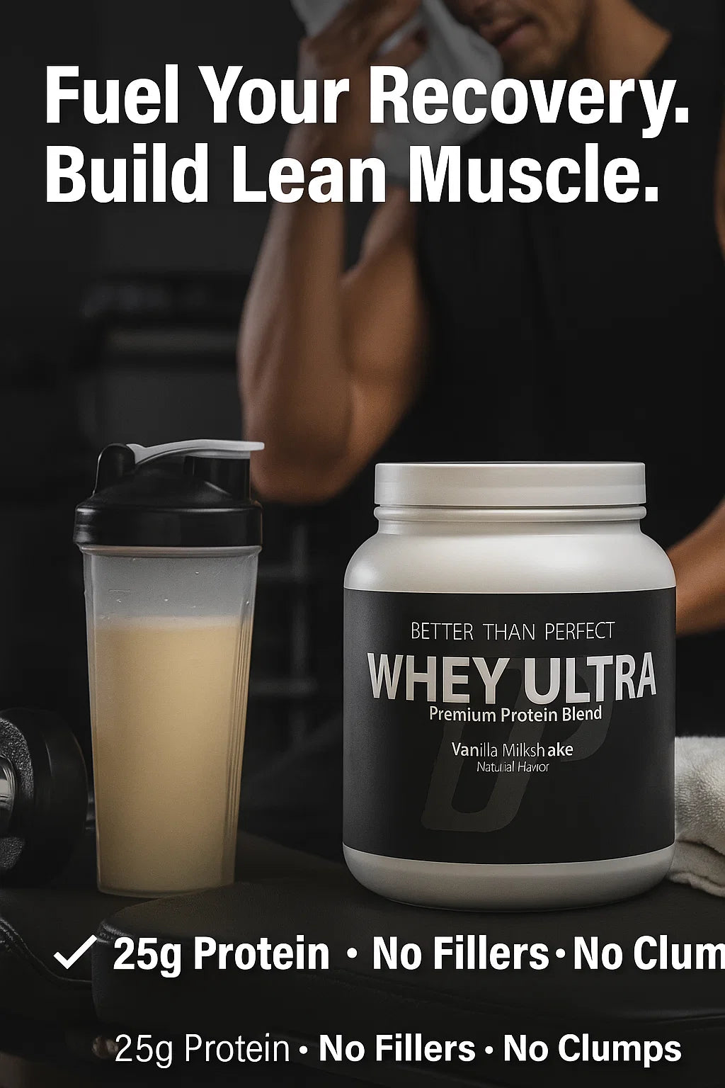 Whey Ultra Vanilla Protein powder tub for clean muscle growth, recovery, and strength – BTP Supplements